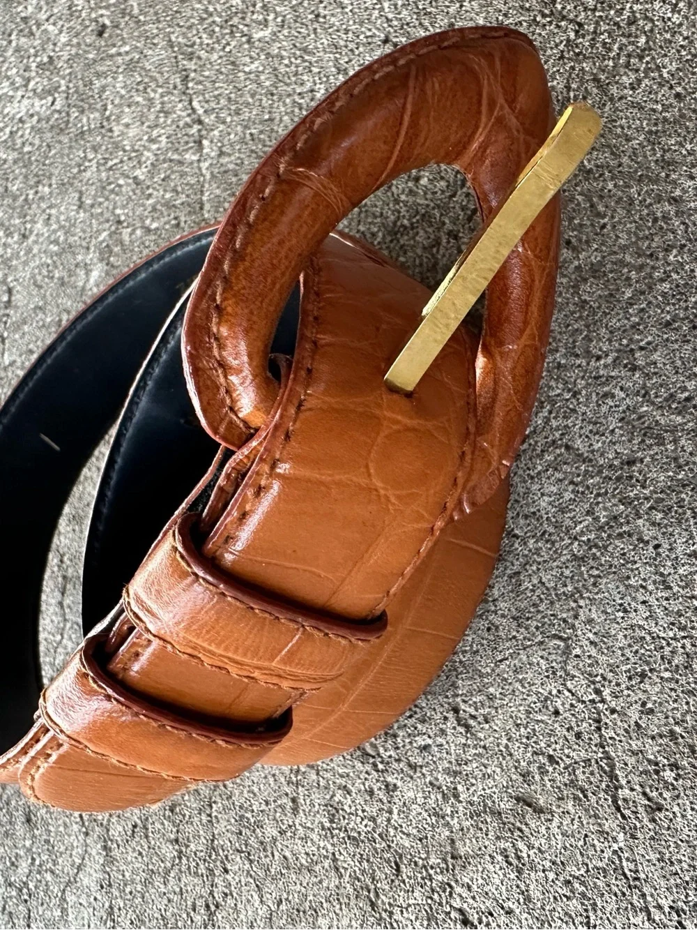 Liz Claiborne Brown Crocodile Leather Belt